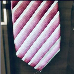 XMI for Nordstrom Men’s 100% Silk Tie | Pink & Burgundy Diagonal Stripe